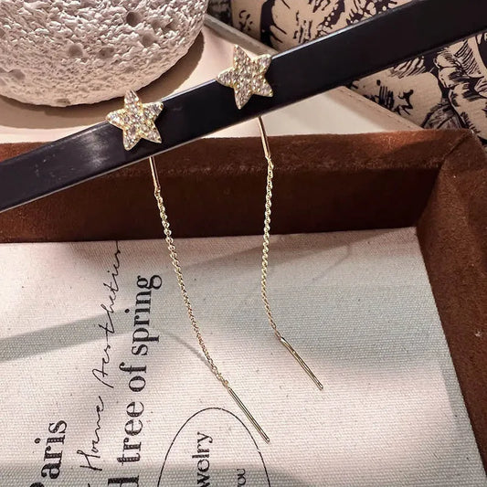 Boucles d'oreilles pendantes boule en zircon tendance pour femmes